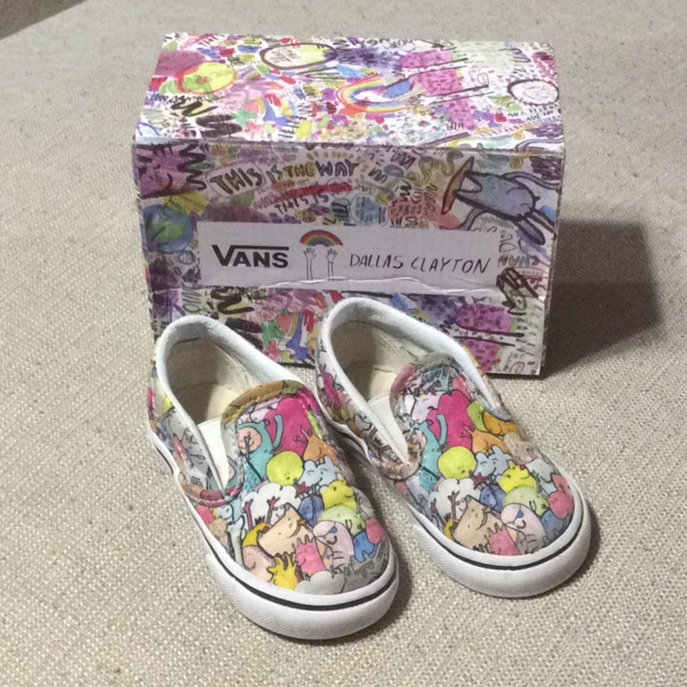 Vans Dallas Clayton slip on graffiti in 5 toddler